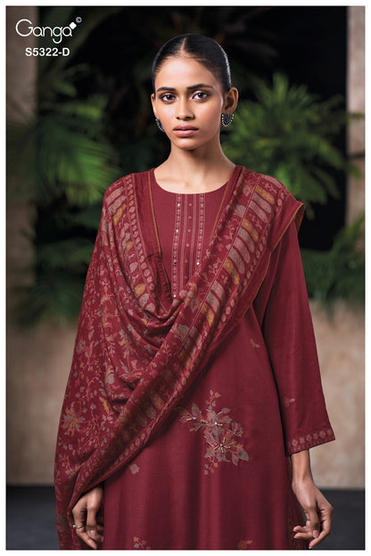 Selyra S5322 Ganga Wool Pashmina Suits Wholesale Rate