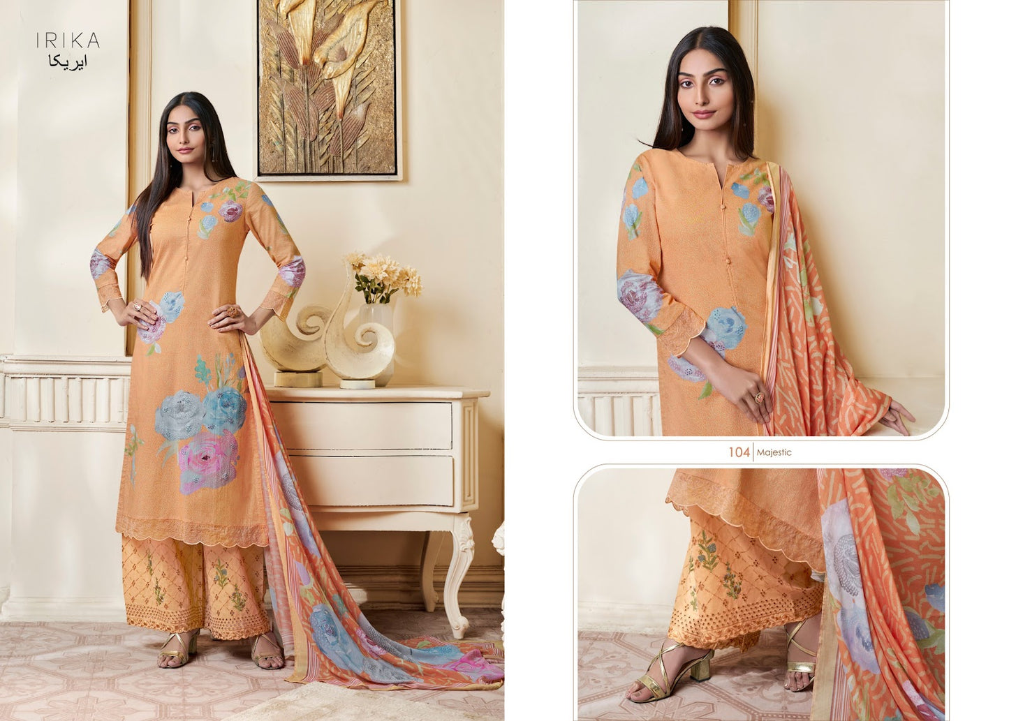 Sencia Irika Cotton Cambric Plazzo Style Suits Manufacturer