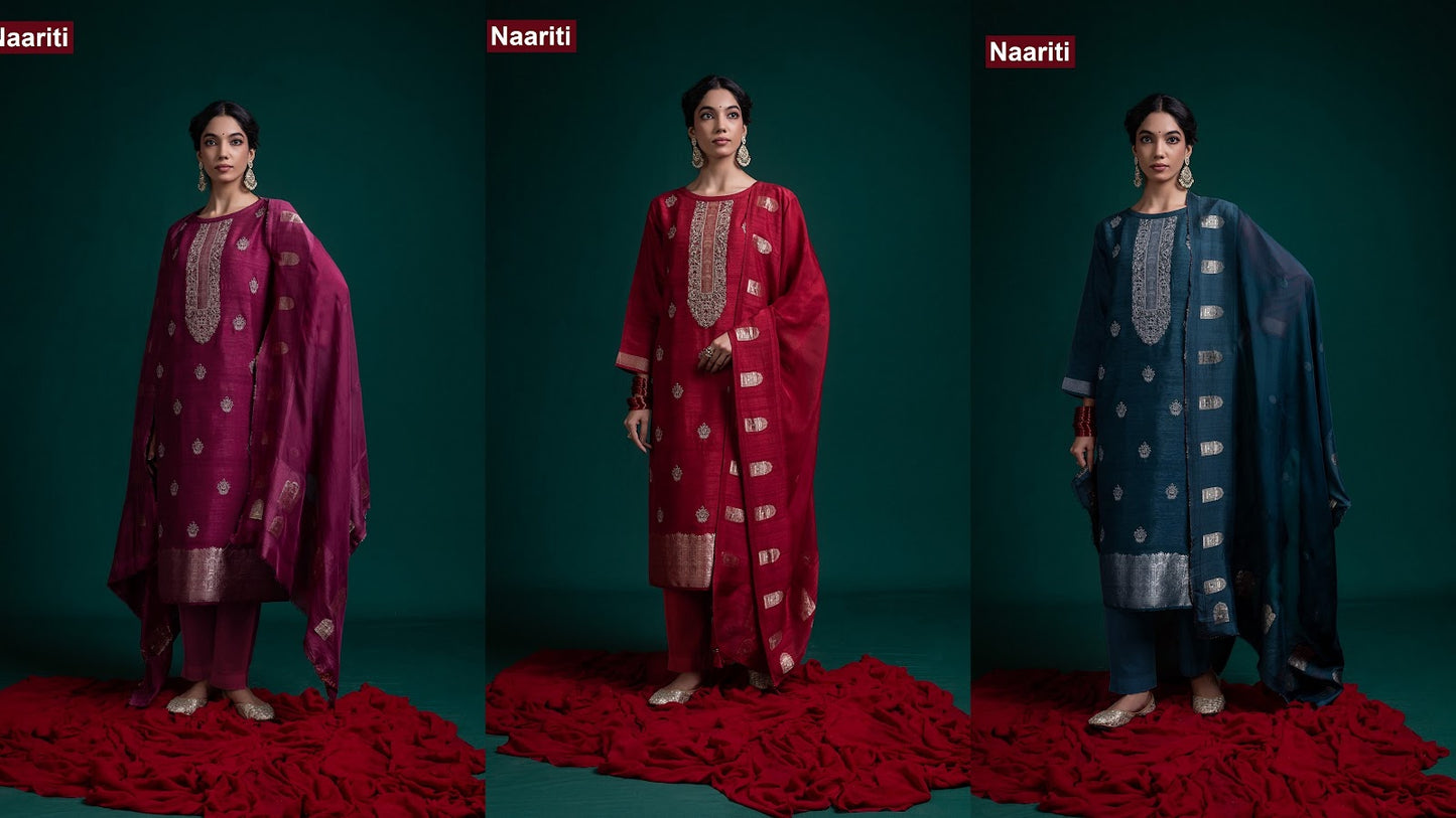 Senia 2776 Naariti Raw Silk Pant Style Suits Supplier India
