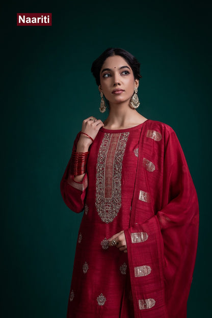 Senia 2776 Naariti Raw Silk Pant Style Suits Supplier India