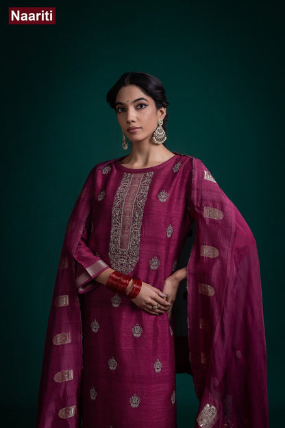 Senia 2776 Naariti Raw Silk Pant Style Suits Supplier India