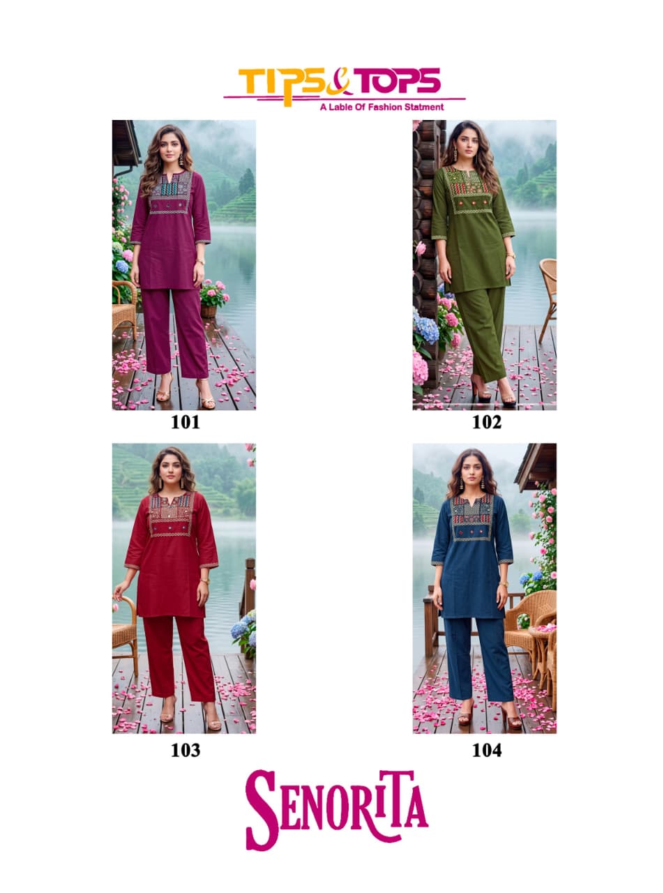 Senorita 2026 Tips Tops Dhabu Cotton Co Ord Set Supplier India