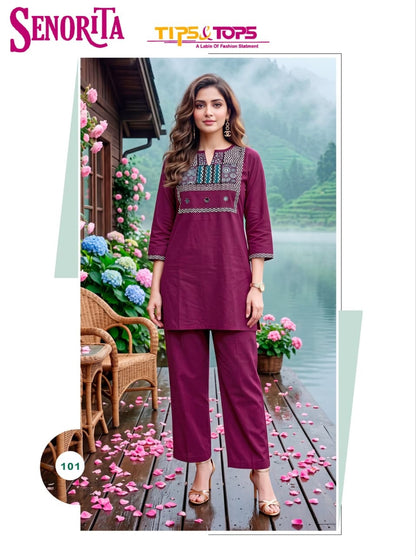 Senorita 2026 Tips Tops Dhabu Cotton Co Ord Set Supplier India