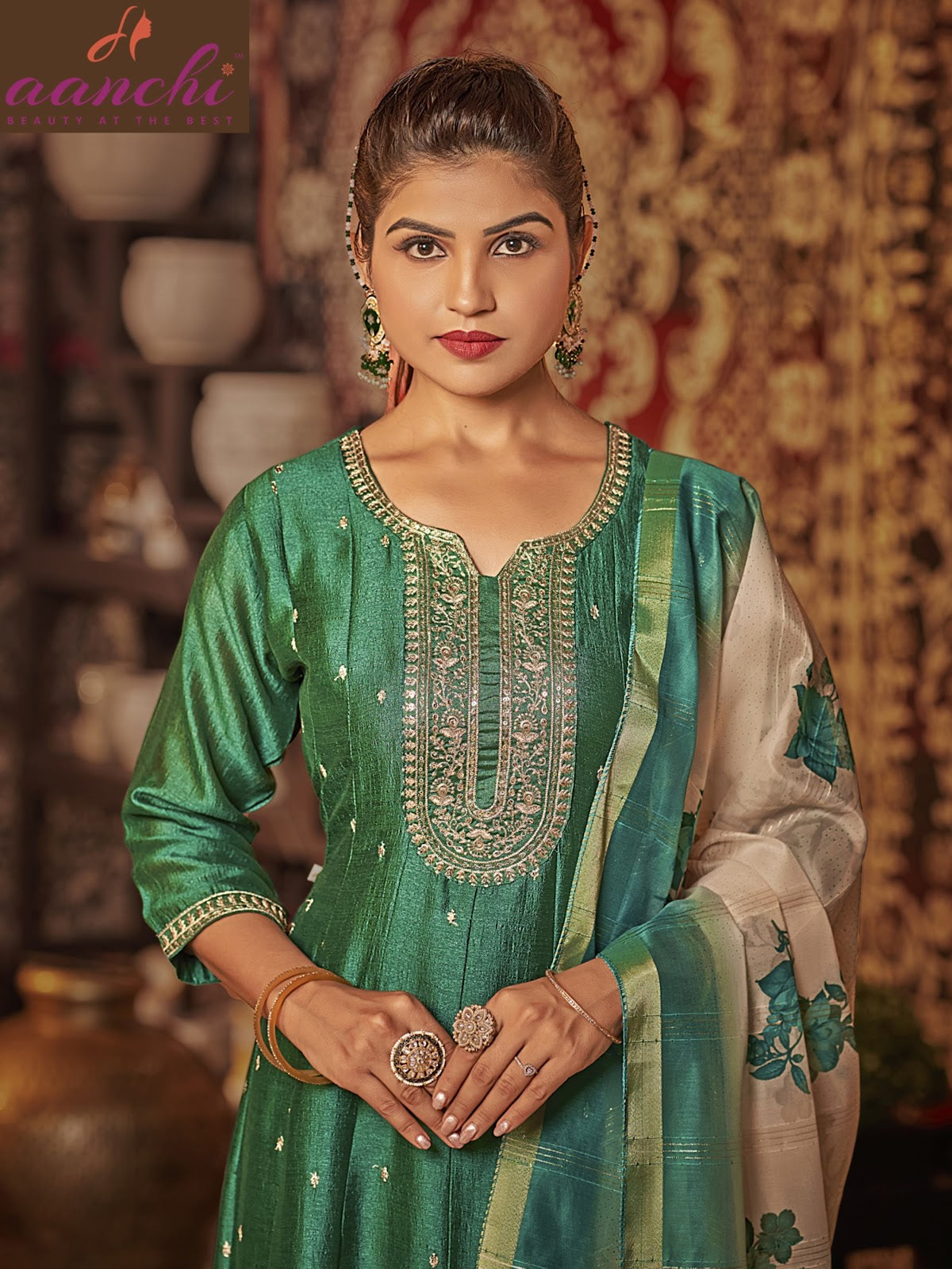 Senorita Aanchi Vichitra Silk Readymade Anarkali Suits Exporter Ahmedabad