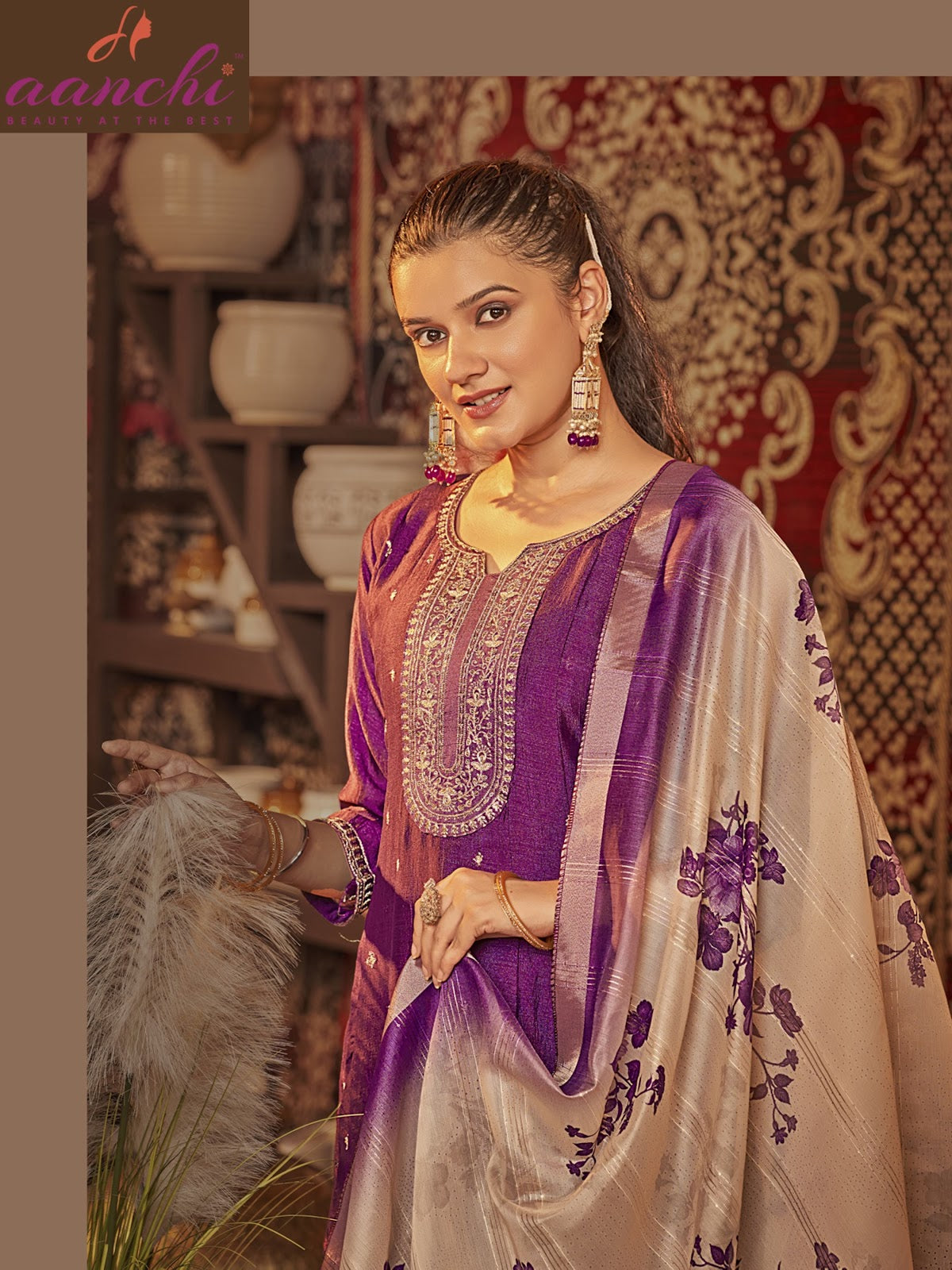 Senorita Aanchi Vichitra Silk Readymade Anarkali Suits Exporter Ahmedabad