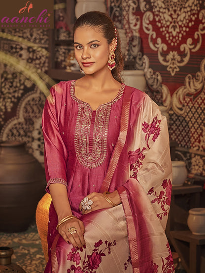 Senorita Aanchi Vichitra Silk Readymade Anarkali Suits Exporter Ahmedabad