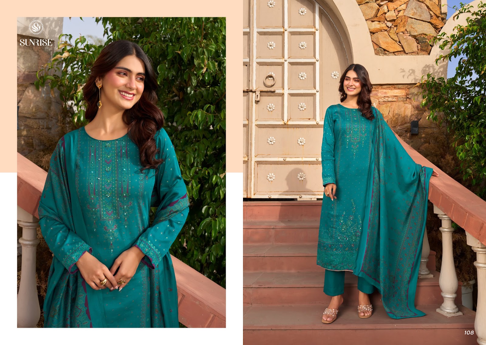 Senorita Sunrise Jam Satin Pant Style Suits Wholesaler