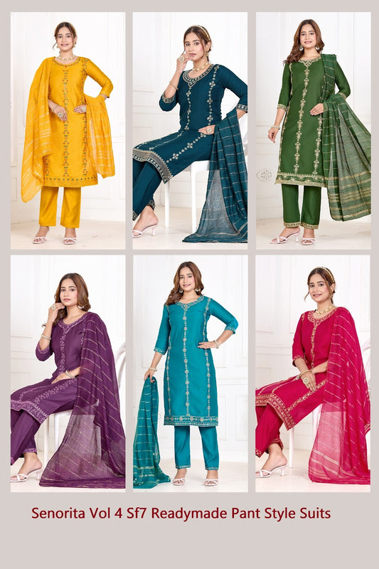 Senorita Vol 4 Sf7 Vetican Readymade Pant Style Suits Wholesale