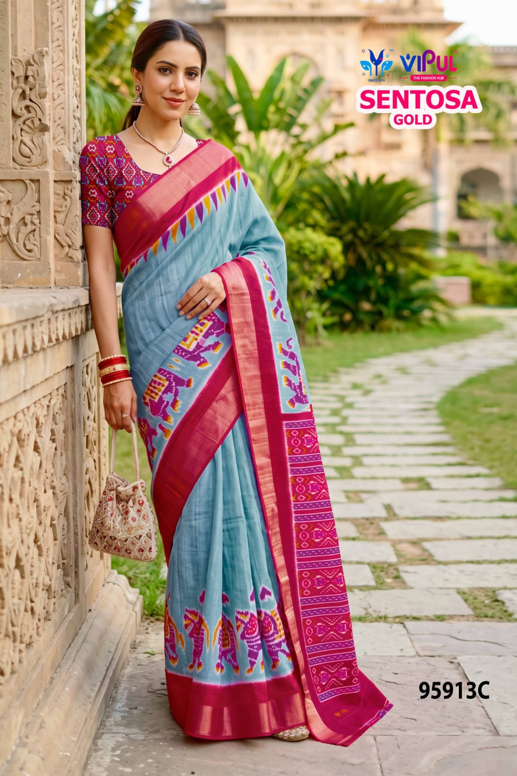 Sentosa Gold Vipul Soft Silk Sarees Wholesaler Ahmedabad