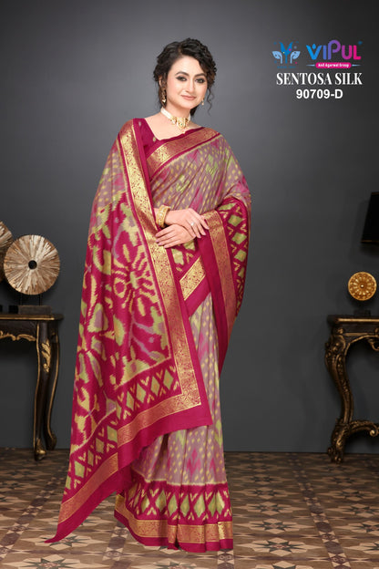 Sentosa Silk 90709 Vipul Soft Silk Sarees Wholesale Rate