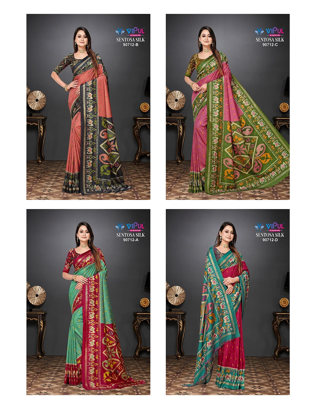 Sentosa Silk 90712 Vipul Soft Silk Sarees Manufacturer Ahmedabad