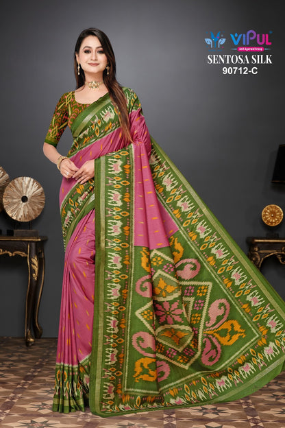 Sentosa Silk 90712 Vipul Soft Silk Sarees Manufacturer Ahmedabad