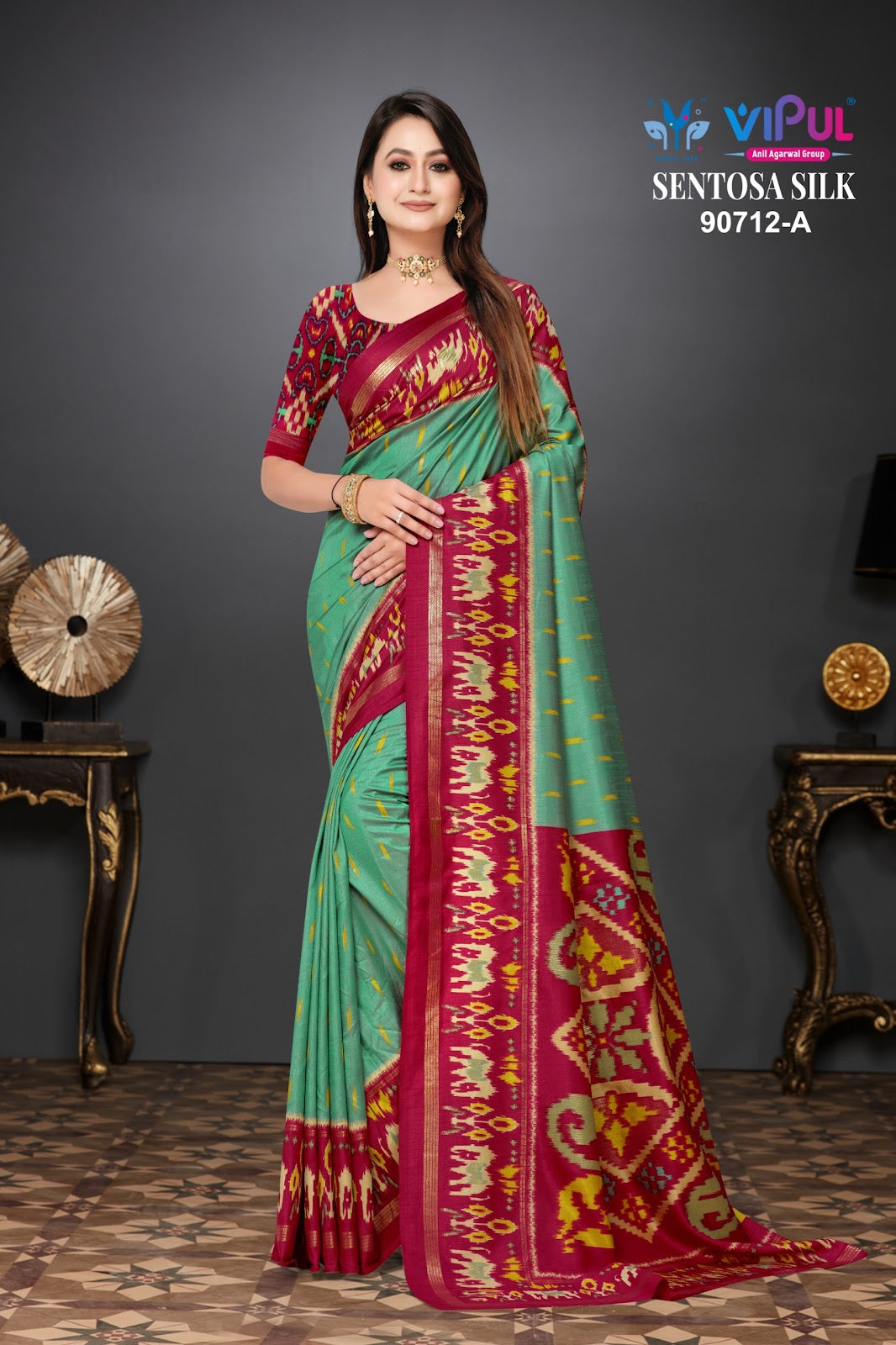 Sentosa Silk 90712 Vipul Soft Silk Sarees Manufacturer Ahmedabad