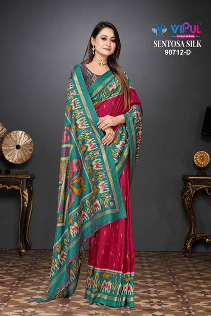 Sentosa Silk 90712 Vipul Soft Silk Sarees Manufacturer Ahmedabad