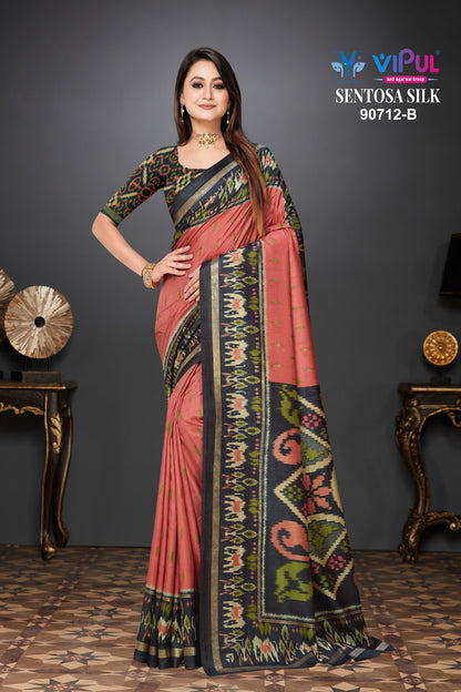 Sentosa Silk 90712 Vipul Soft Silk Sarees Manufacturer Ahmedabad