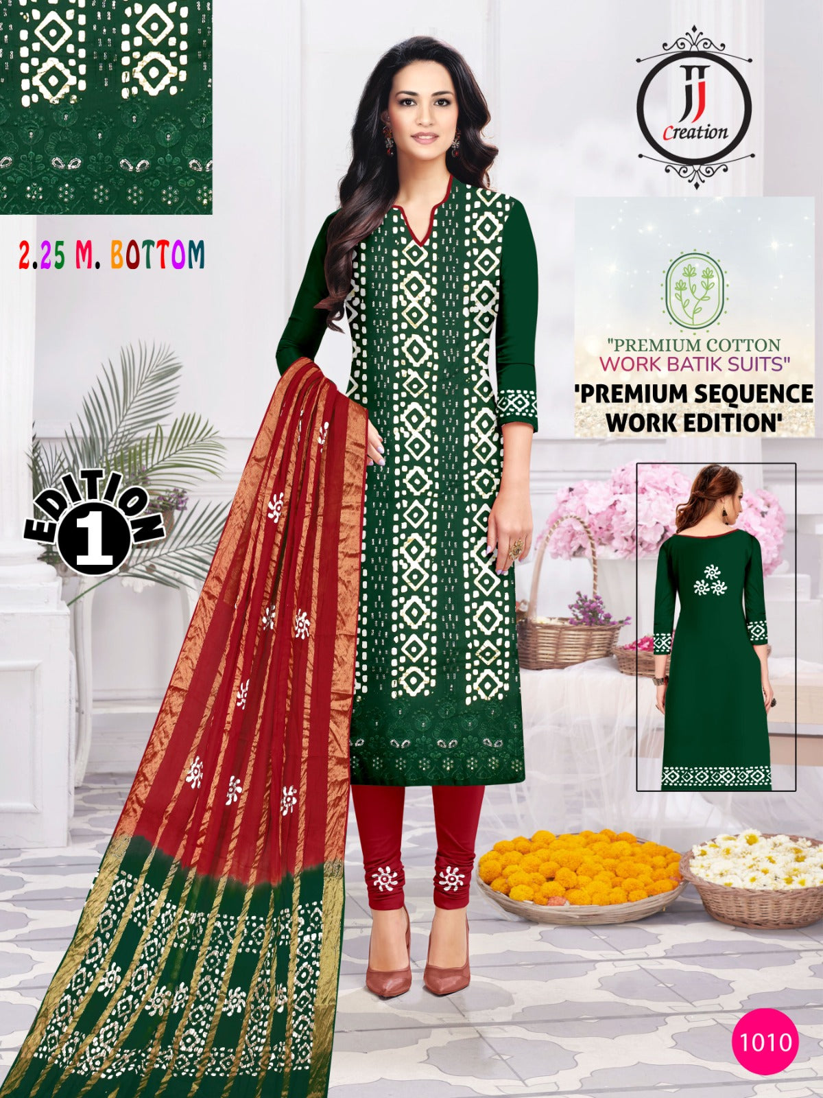 Sequence Work Edition 1 Jj Cambric Cotton Dress Material Supplier Gujarat