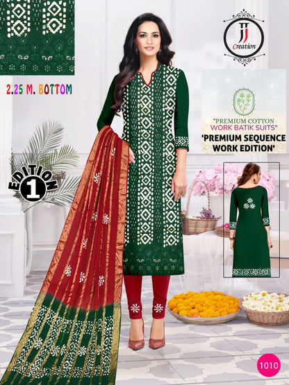 Sequence Work Edition 1 Jj Cambric Cotton Dress Material Supplier Gujarat