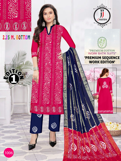 Sequence Work Edition 1 Jj Cambric Cotton Dress Material Supplier Gujarat