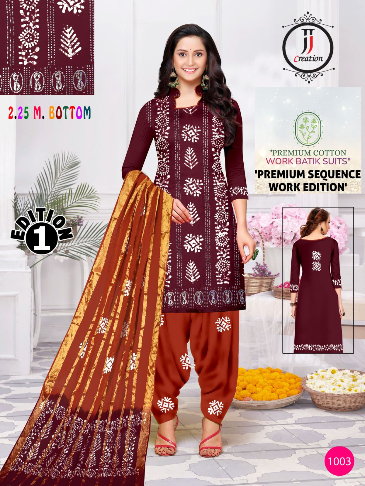 Sequence Work Edition 1 Jj Cambric Cotton Dress Material Supplier Gujarat