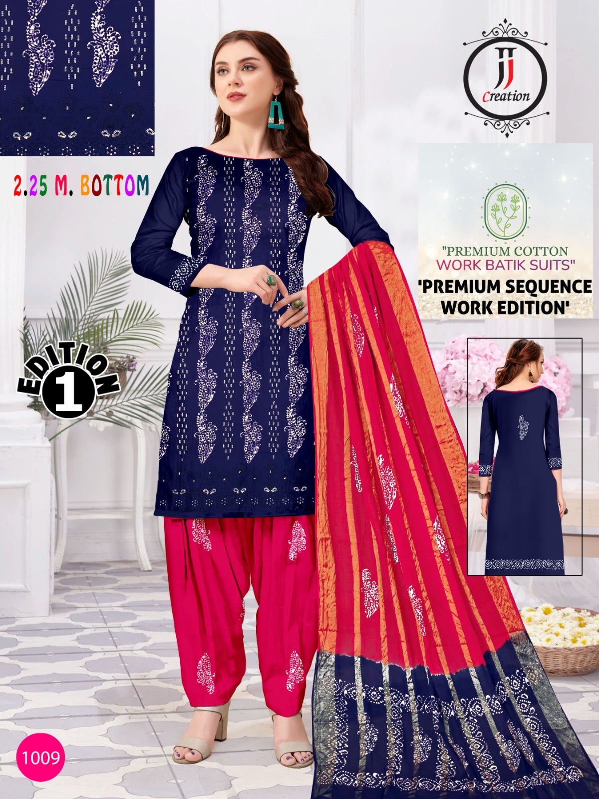 Sequence Work Edition 1 Jj Cambric Cotton Dress Material Supplier Gujarat