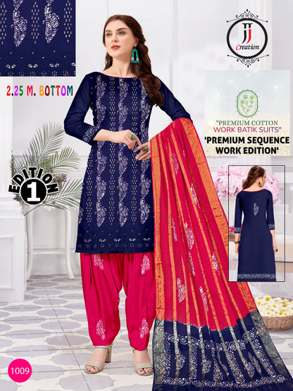Sequence Work Edition 1 Jj Cambric Cotton Dress Material Supplier Gujarat