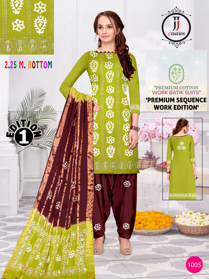 Sequence Work Edition 1 Jj Cambric Cotton Dress Material Supplier Gujarat