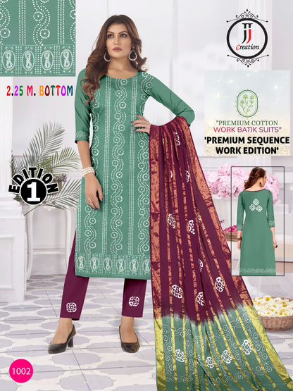 Sequence Work Edition 1 Jj Cambric Cotton Dress Material Supplier Gujarat