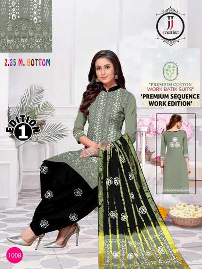 Sequence Work Edition 1 Jj Cambric Cotton Dress Material Supplier Gujarat