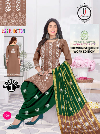Sequence Work Edition 1 Jj Cambric Cotton Dress Material Supplier Gujarat