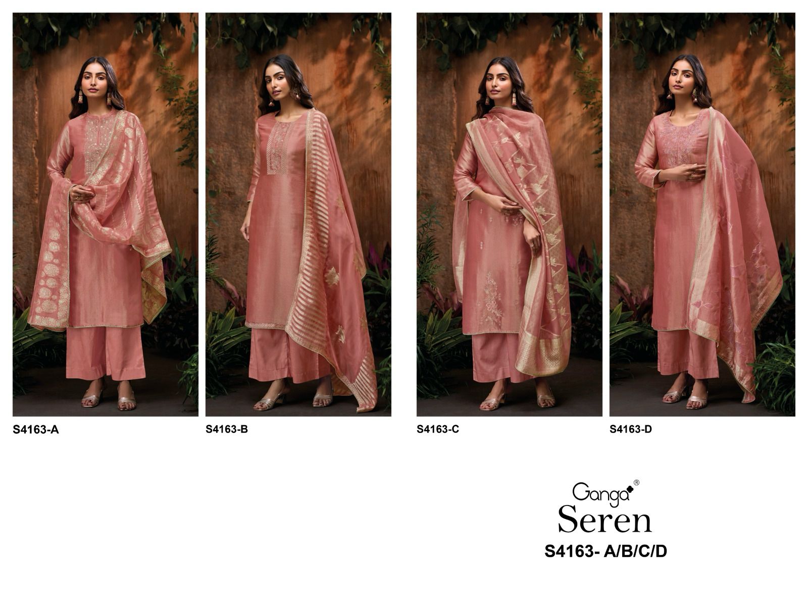 Seren 4163 Ganga Bemberg Silk Pant Style Suits Manufacturer Ahmedabad