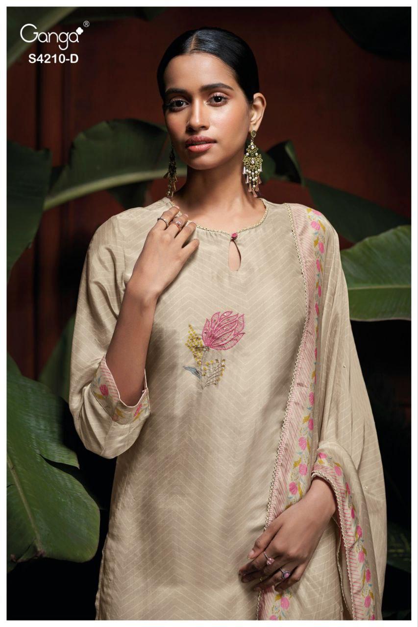 Serena 4210 Ganga Bemberg Silk Plazzo Style Suits Exporter Ahmedabad
