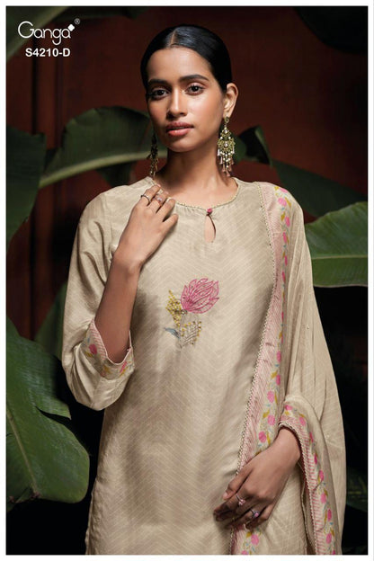 Serena 4210 Ganga Bemberg Silk Plazzo Style Suits Exporter Ahmedabad
