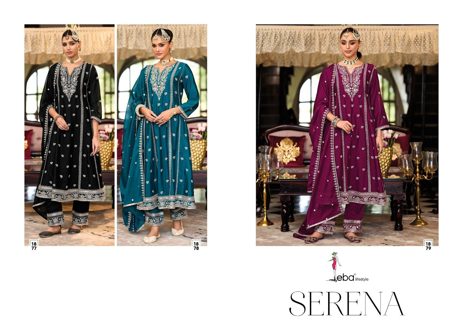 Serena Eba Lifestyle Chinnon Pakistani Readymade Suits Wholesaler Gujarat
