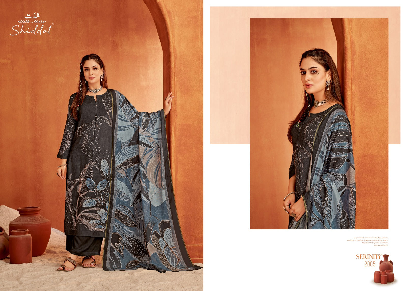Serenity Shiddat Esta Designs Pashmina Suits Wholesale Price
