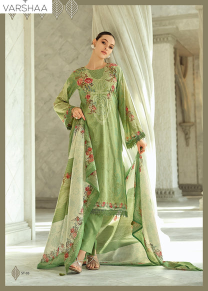 Serenity Varsha Fashions Cotton Pant Style Suits Supplier Ahmedabad
