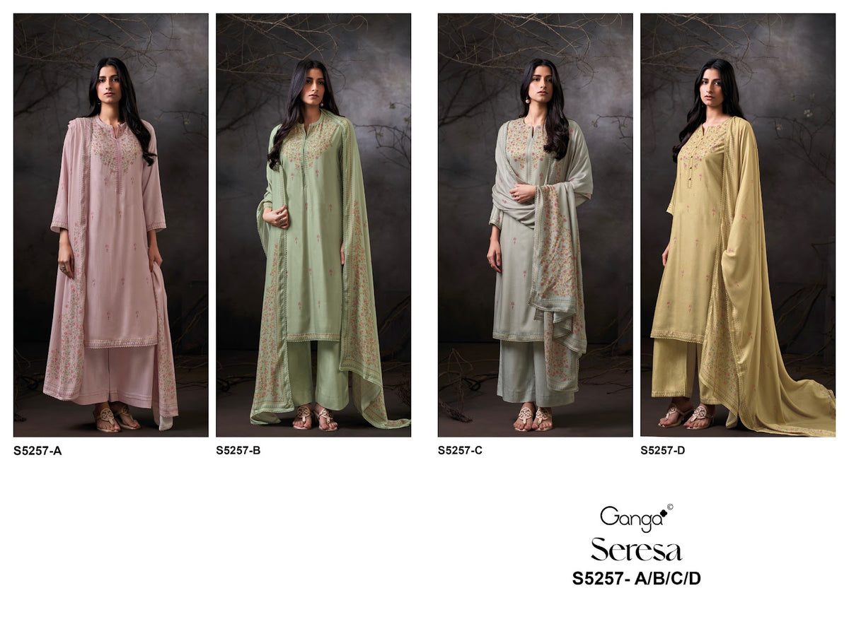 Seresa S5257 Ganga Wool Pashmina Suits Supplier Ahmedabad