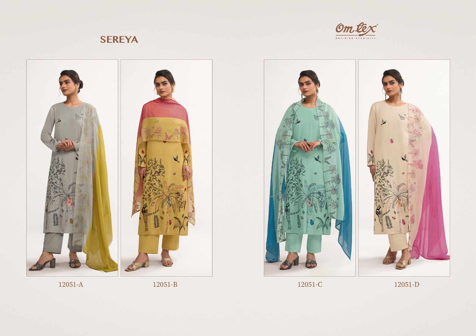 Sereya Omtex Cotton Silk Pant Style Suits Manufacturer Ahmedabad