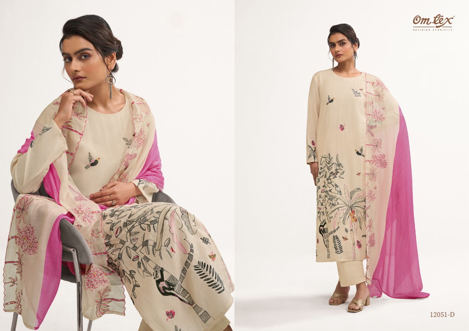 Sereya Omtex Cotton Silk Pant Style Suits Manufacturer Ahmedabad