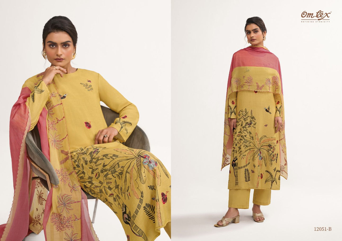 Sereya Omtex Cotton Silk Pant Style Suits Manufacturer Ahmedabad