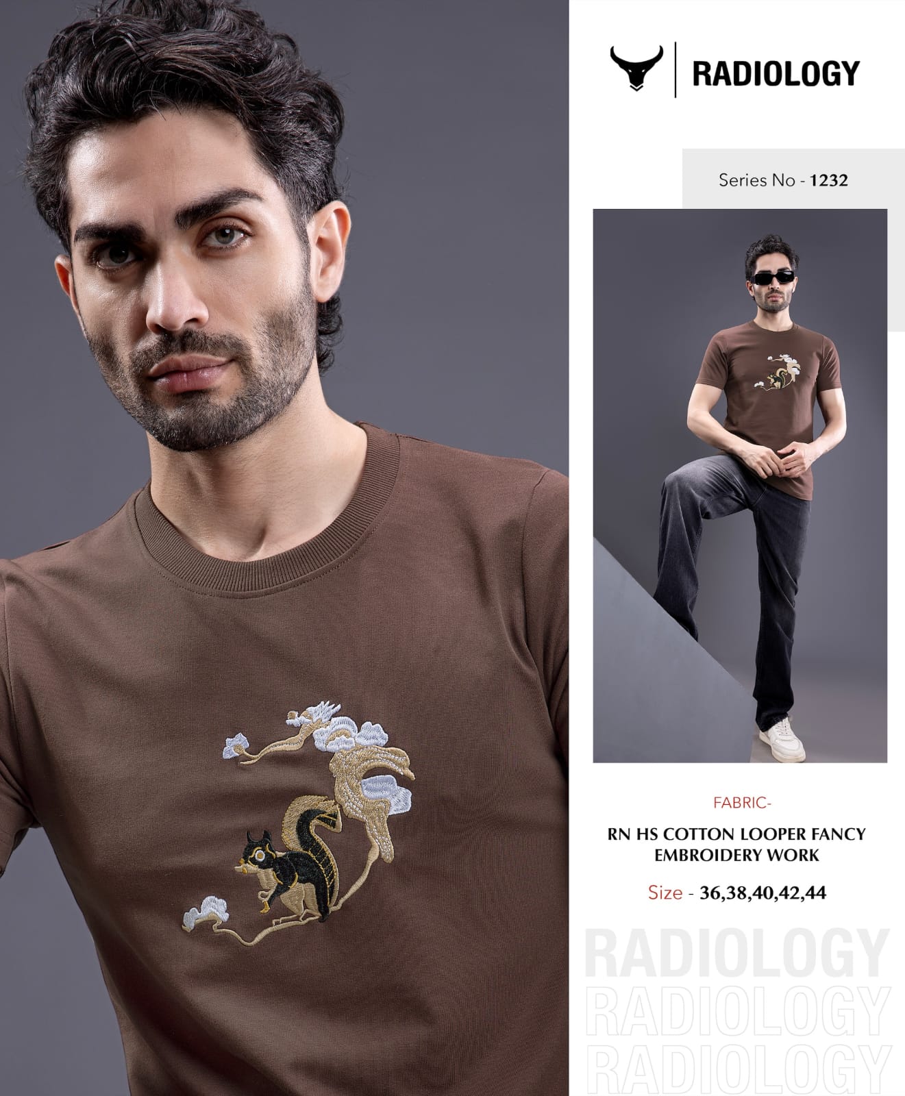 Series 1232 Radiology Cotton Looper Mens Tshirts Exporter Ahmedabad