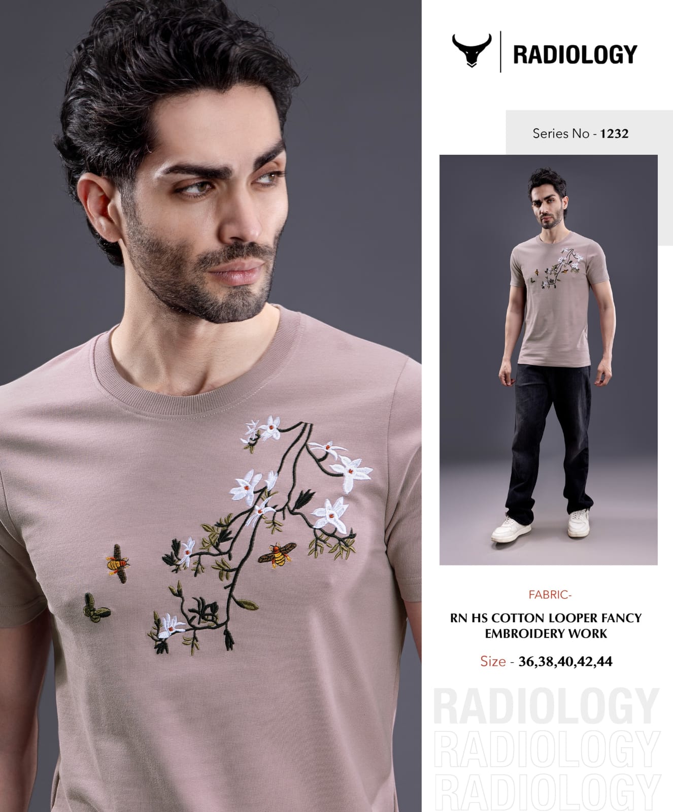 Series 1232 Radiology Cotton Looper Mens Tshirts Exporter Ahmedabad