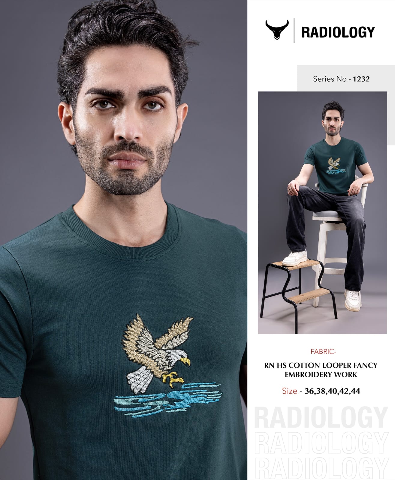 Series 1232 Radiology Cotton Looper Mens Tshirts Exporter Ahmedabad