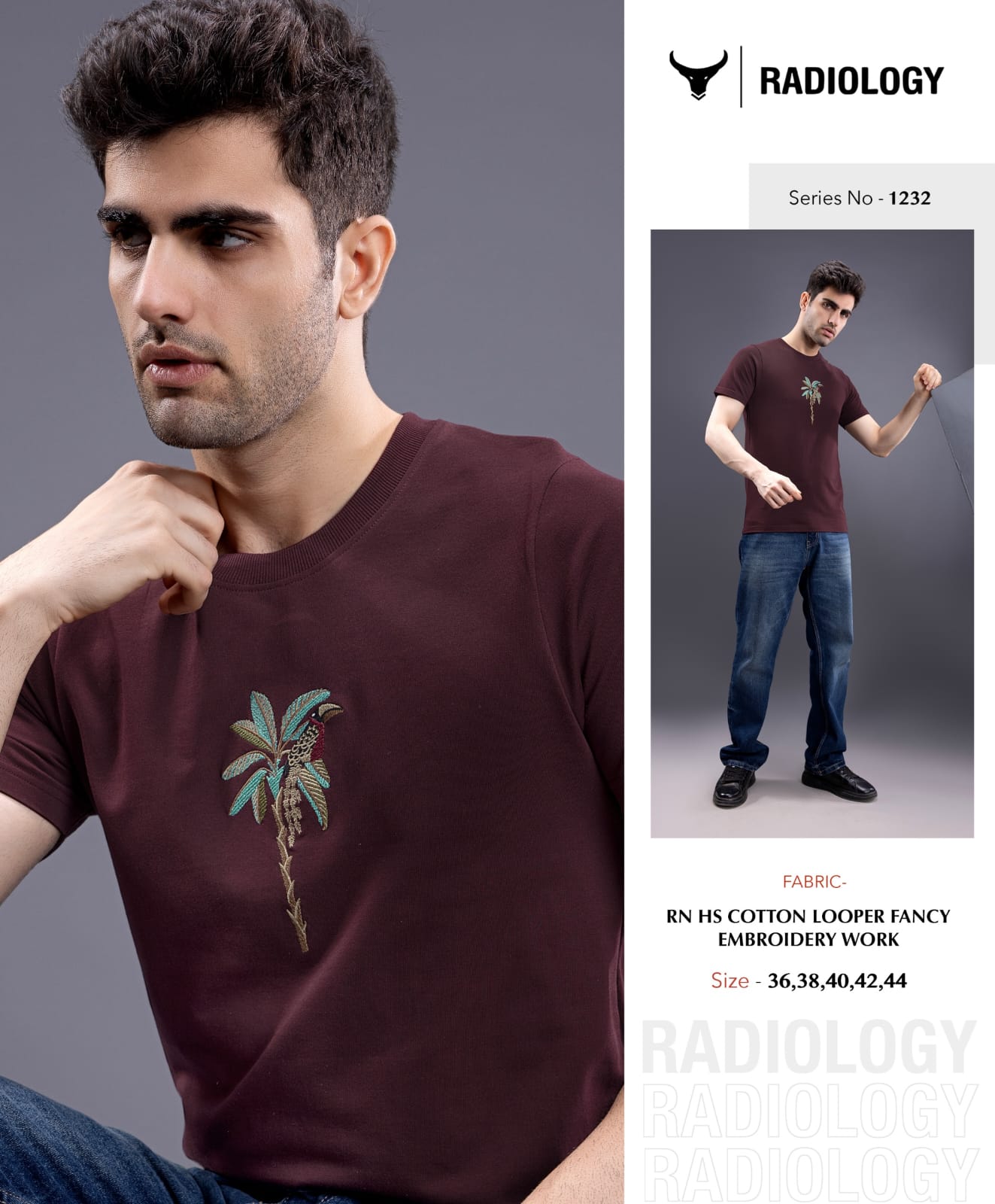Series 1232 Radiology Cotton Looper Mens Tshirts Exporter Ahmedabad