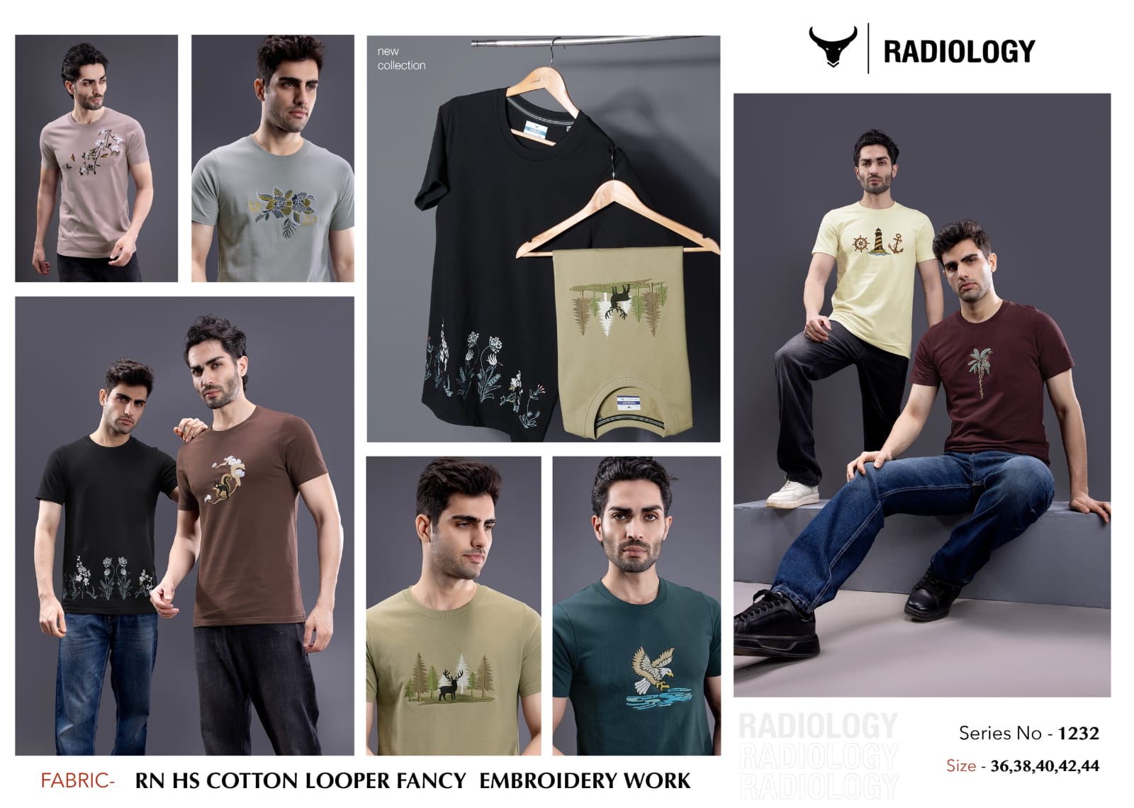 Series 1232 Radiology Cotton Looper Mens Tshirts Exporter Ahmedabad