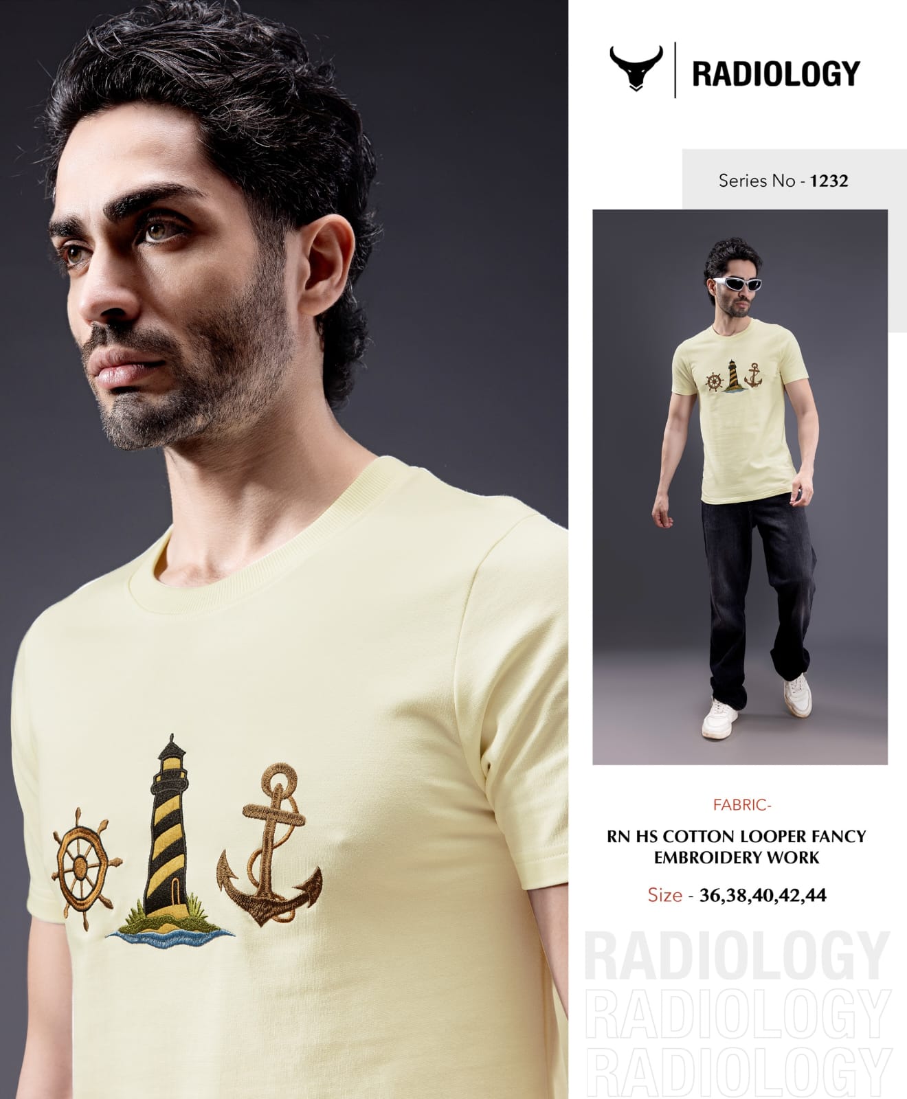 Series 1232 Radiology Cotton Looper Mens Tshirts Exporter Ahmedabad