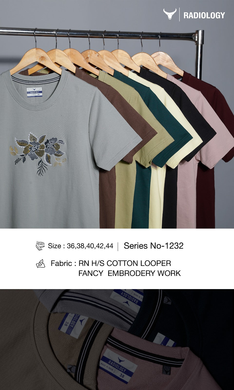 Series 1232 Radiology Cotton Looper Mens Tshirts Exporter Ahmedabad
