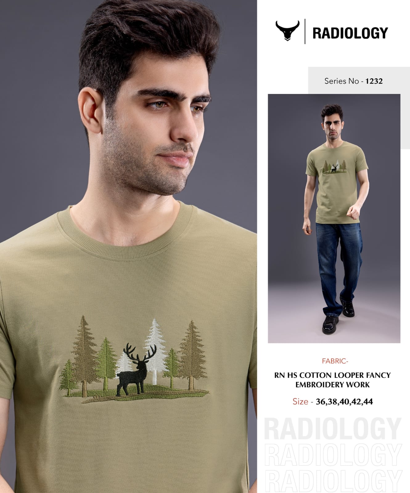 Series 1232 Radiology Cotton Looper Mens Tshirts Exporter Ahmedabad