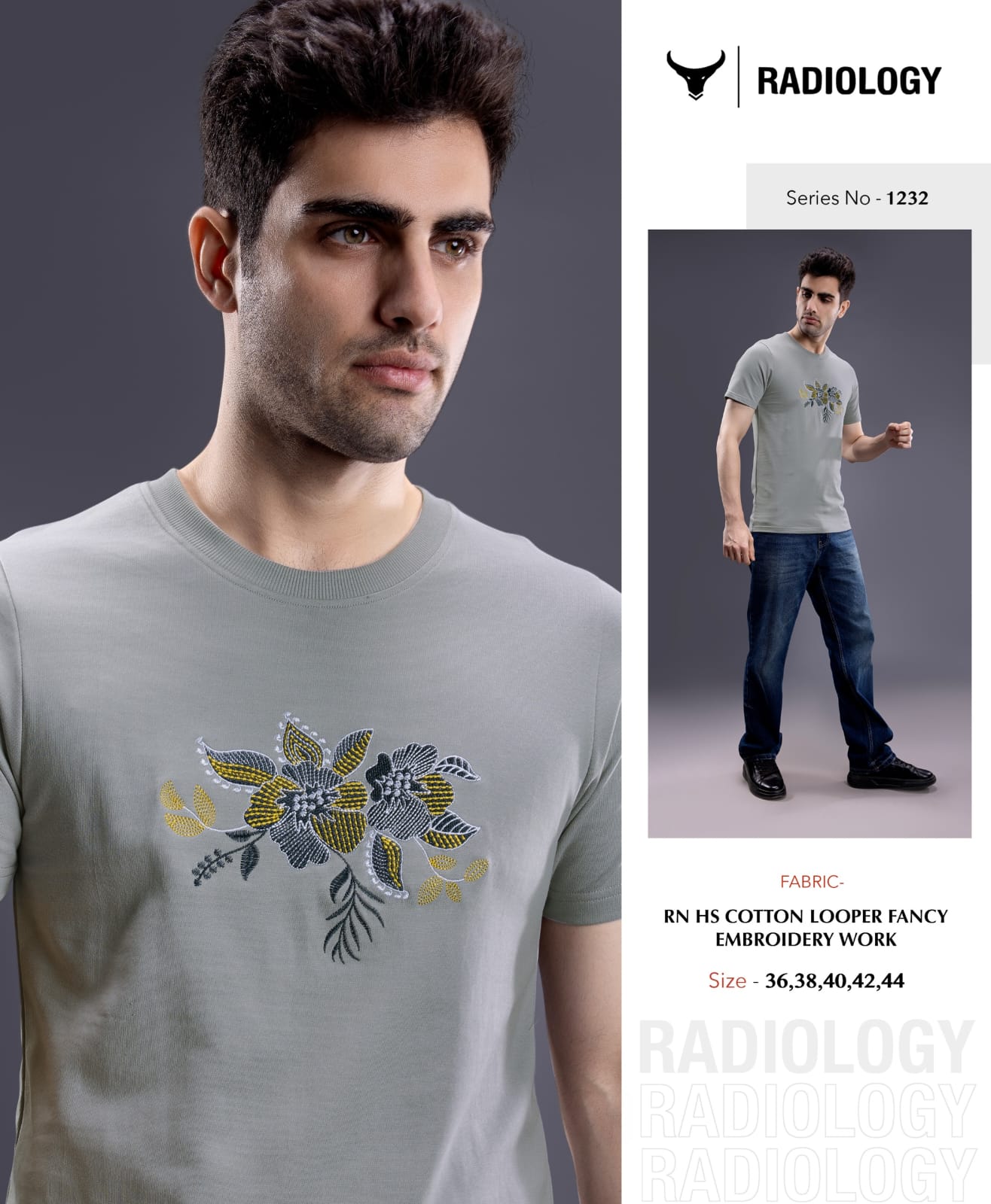 Series 1232 Radiology Cotton Looper Mens Tshirts Exporter Ahmedabad