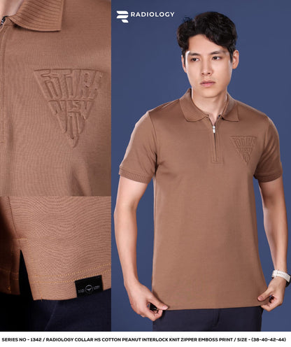 Series 1342 Collar Zip Radiology Cotton Mens Tshirts Wholesaler Gujarat