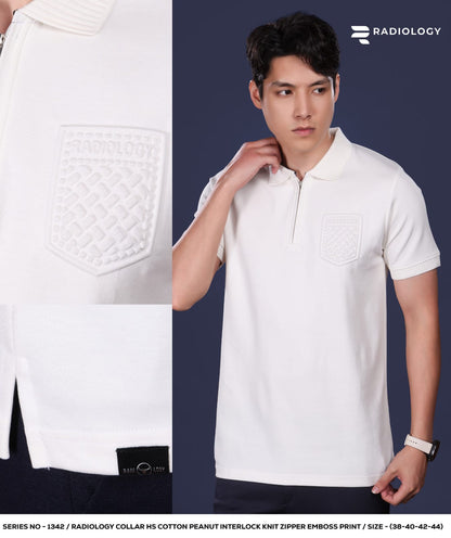 Series 1342 Collar Zip Radiology Cotton Mens Tshirts Wholesaler Gujarat